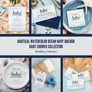 Invitación virtual de Baby Shower en océano náutic