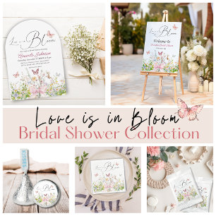 Invitación Boho Love in Boom Wildflower Bow Bridal Shower