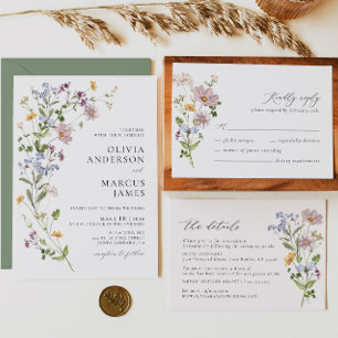 Boho Whimsical Wildflower Salvar La Invitación A L