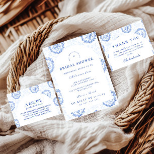 Invitación Despedida de Soltera en el Jardín con Toile Azul R