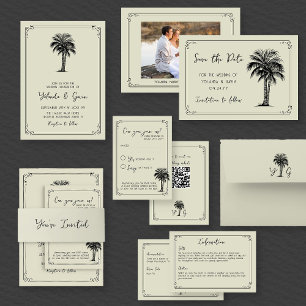 Cintas Para Invitaciones Está invitado a coordinar Boda de palma vintage