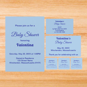Invitación Estilo de tipografía minimalista azul claro para b