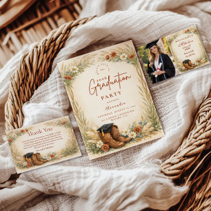 Invitación Fiesta de Graduación de Vaquera Rústica