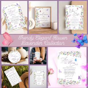 Pegatina Redonda Elegante Lavender Bridal Shower