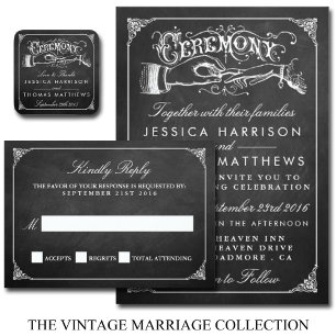 Invitación La colección de Bodas de Chalkboard Marriage
