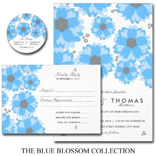 Invitación Colección de Bodas Blue Blossom