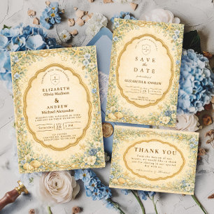 Tarjeta De Agradecimiento Boda Náutica Floral Costera Vintage