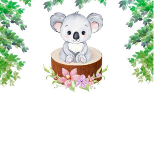 Invitación Adorable Koala Bear Chica Baby Shower