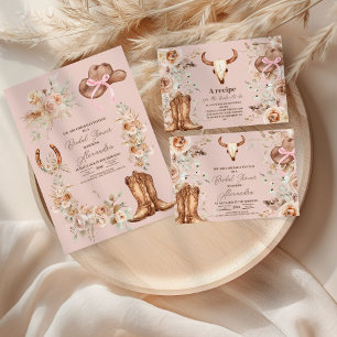 Tarjeta De Agradecimiento Fotografía rosa Boho Floral Ducha de Novias Occide