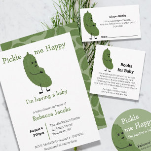 Tarjeta De Recepción Feliz pickle embarazada Diaper Raffle
