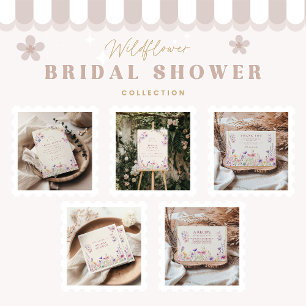 Invitación Con Relieve Metalizado Flores silvestres y mariposas Rubor ducha de novia