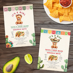 Invitación Tacos & Teddy Bears Baby Shower Fiesta