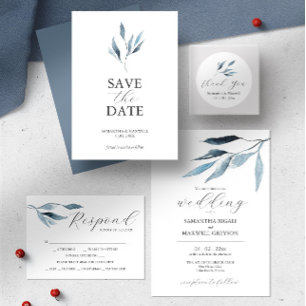 Dusty Blue Wedding Salva Las Invitaciones De Fecha