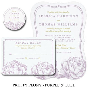 Invitación Colección de Bodas florales de Peony