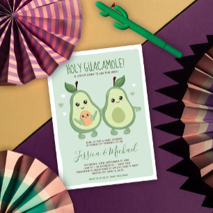 Invitación Aguacate Holy Guacamole Baby Shower por correo