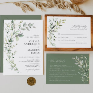 Invitación a Boho Sage Greenery Botanical Wedding