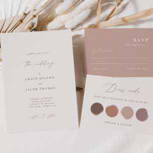 Invitación Elegante ducha nupcial Minimalista de marfil