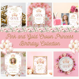 Invitación Princesa de oro rosa de Rubor Primera Corona Fiest