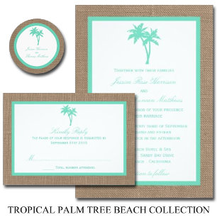 Invitación La colección de bodas de palmeras tropicales