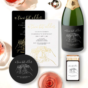 Invitación Martini, un poco más viejo, fiesta de cumpleaños d