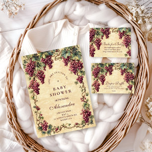 Servilleta De Papel Fiesta de Bebé Botánica del Viñedo de Uva Vintage