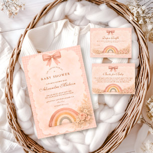 Invitación Dulce Fiesta Bohemiana de Lluvia de Colores para e