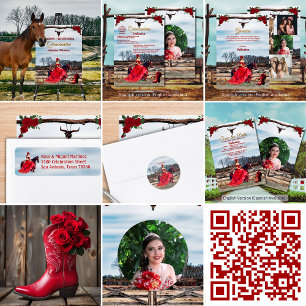 Tarjeta de agradecimiento Rancho con 4 fotos