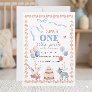Lona Un Ganso Tonto Primer Cumpleaños Bienvenida Acuare