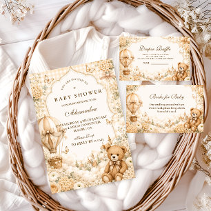 Servilleta De Papel Chorro de oso marrón elegante para baby shower
