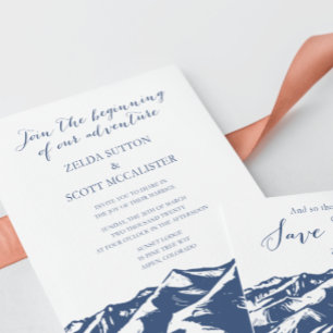 Elegante invitación a la Boda de Montaña