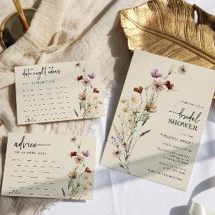 Invitación Elegante ducha de novias con flores de Boho