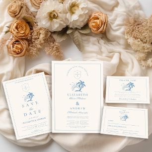 Invitación Elegante Boda dibujado a mano de árbol de palmeras