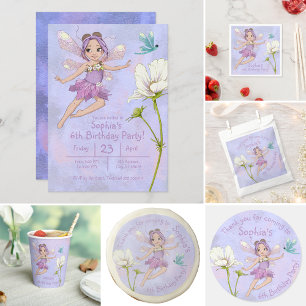 Invitación Cute Girly Whimsical Red Dragonfly Birday