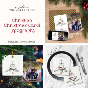 Etiqueta Navidades cristianos Carol Typography Word Art