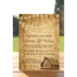 Invitación a una boda rural con Barn