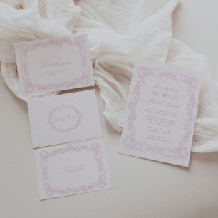 Servilleta De Papel Elegante ducha romántica rosa de novia vintage