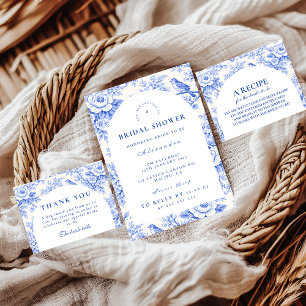 Servilleta De Papel Elegante Desayuno Nupcial Floral de Toile Azul