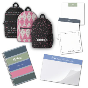 Cuaderno Notas de nombre completo monogramadas neutrales