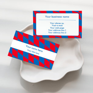 Tarjeta De Visita Patrón de bandera de diamantes azul y rojo de Bavi