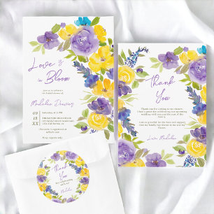 Tarjeta De Agradecimiento El amor de Boho en la flor lavanda floral ducha de