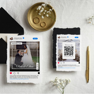 Invitación Moderno Boda divertida de medios sociales