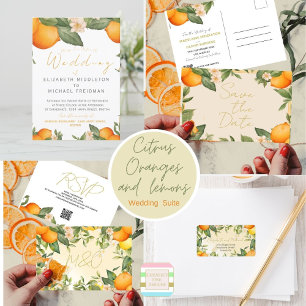 Postal De Anuncios Superposición de foto de naranjas cítricas de boda