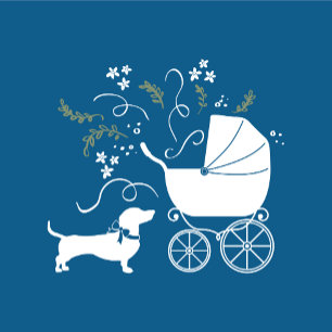 Invitación Dachshund Wiener Dog Baby Shower Blue Boy