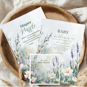 Invitación Elegante bebé floral de Rubor en ducha de flores