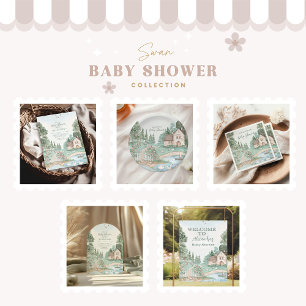 Plato De Papel Swan Princess Baby Shower