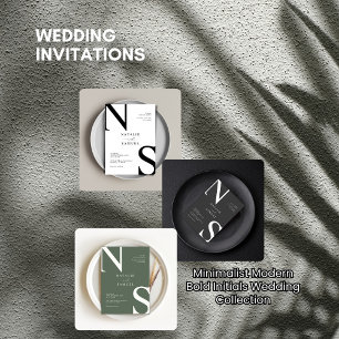 Invitación Blanco Púrpura Minimalista Elegante Negrita Boda d