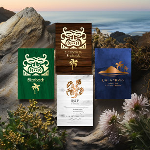 Tarjeta De Agradecimiento Boda Rústico Tropical Mystic Island