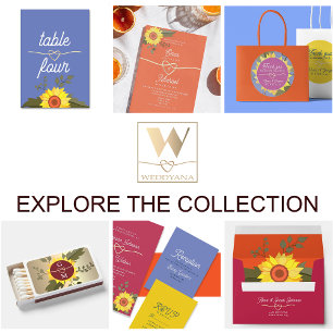 Invitación Todo En Uno Boda de girasol vibrante