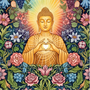 Tabla De Cortar Buda, Corazón de la luz, Cocina, Floral, Vintage