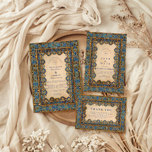 Invitación Boda Islámica Mosaico de Oro
